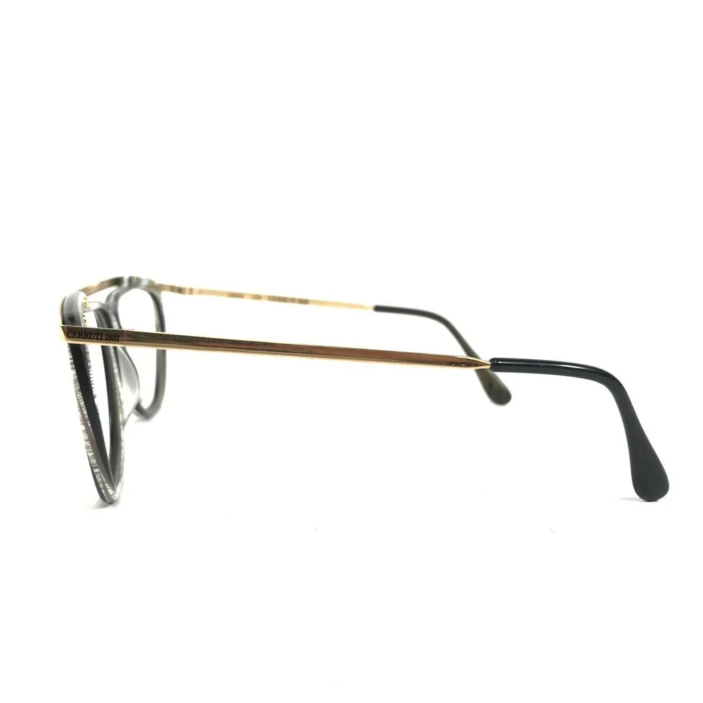 Cerruti 1881 2905 CN Eyeglasses Frames Black Gray Gold Square Full Rim 58-14-125